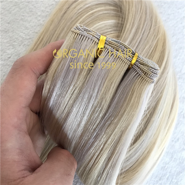 Long colored hair extensions handtied weft C64